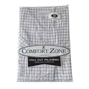 Comfort Zone Men’s 2 Piece Short Sleeve/Short Leg Pajama Set NWT Size XL Gray
